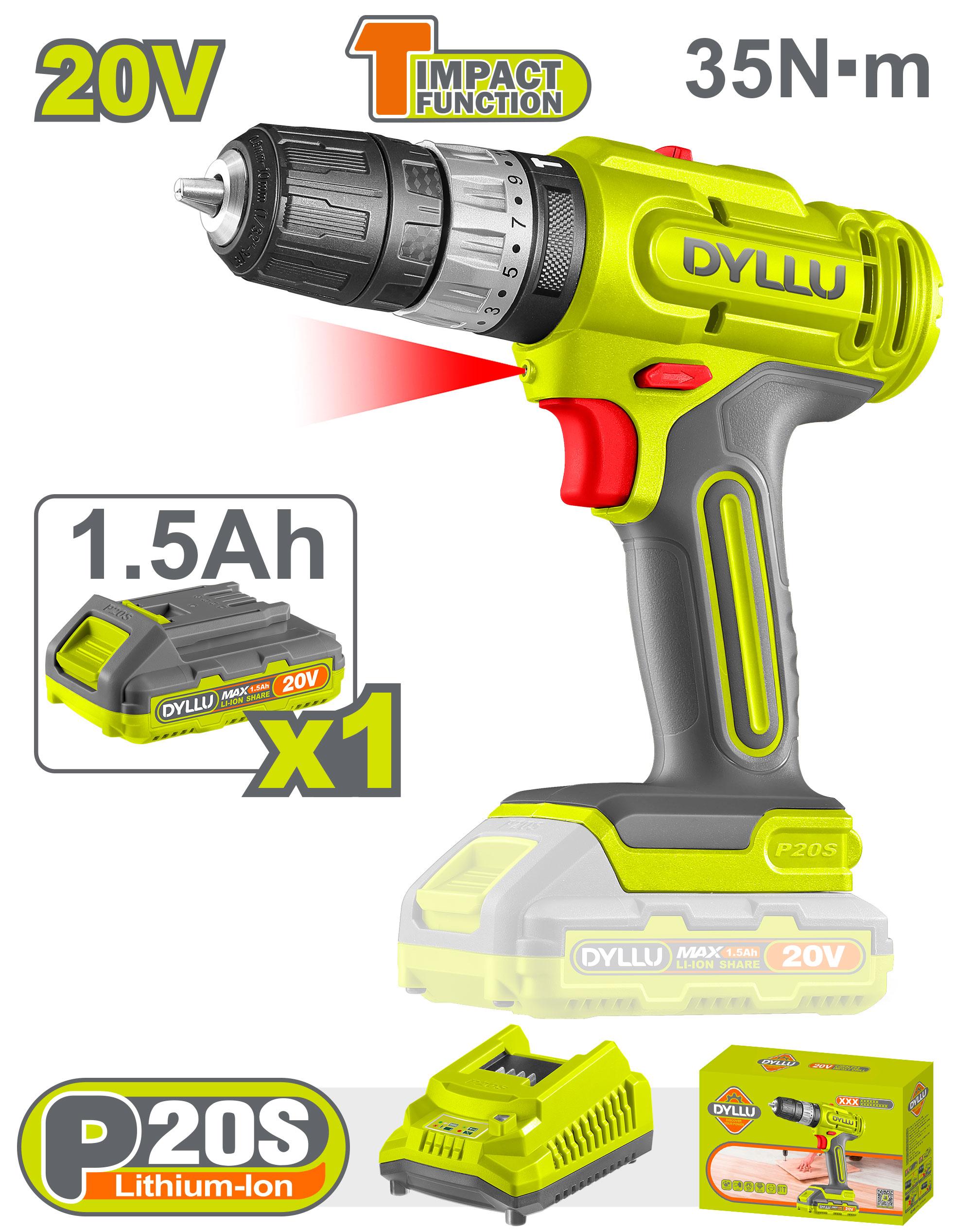 Perceuse à percussion sans fil DTCDP521 Dyllu