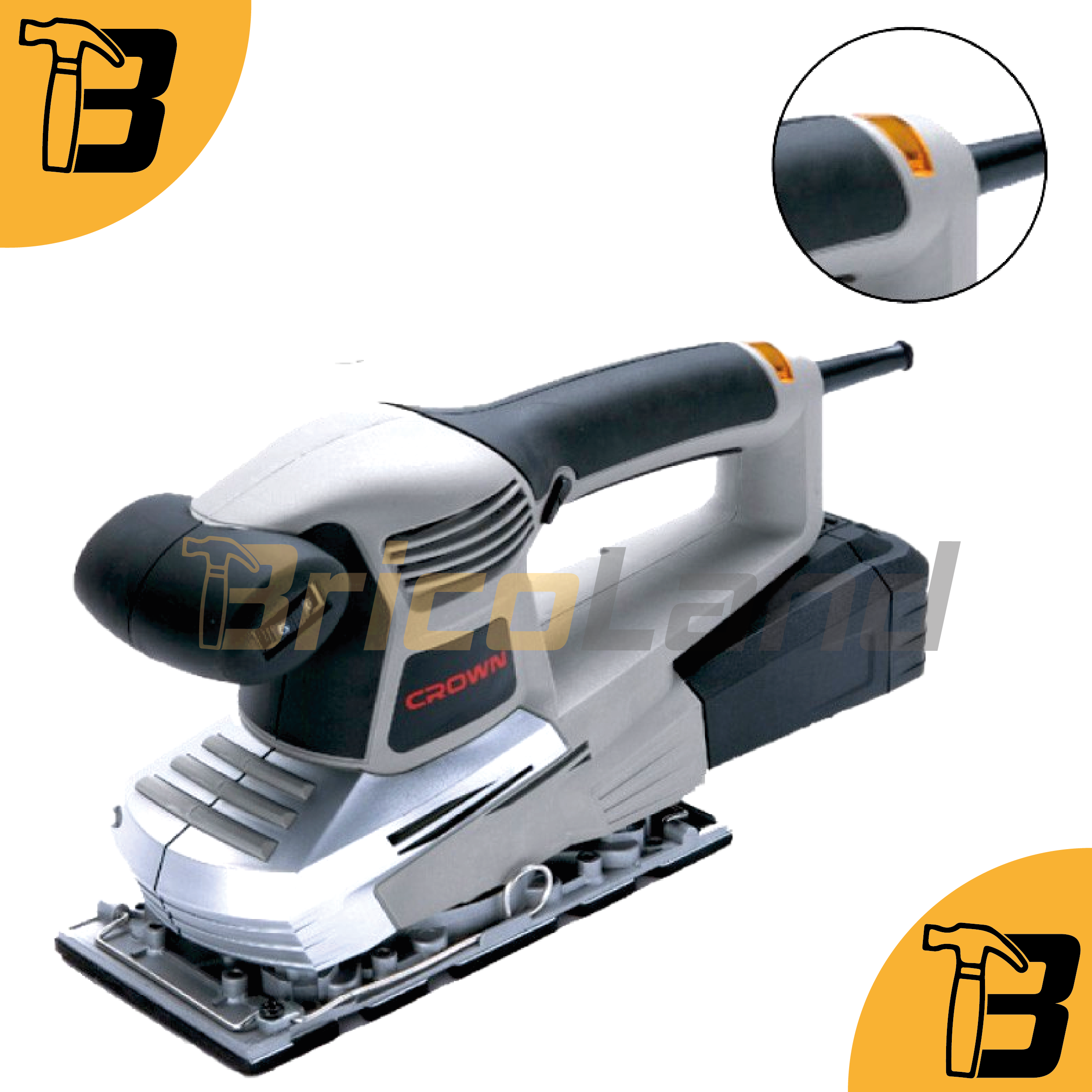 Ponceuse Obital Vibrante 187×90mm 200W CT13400 – CROWN
