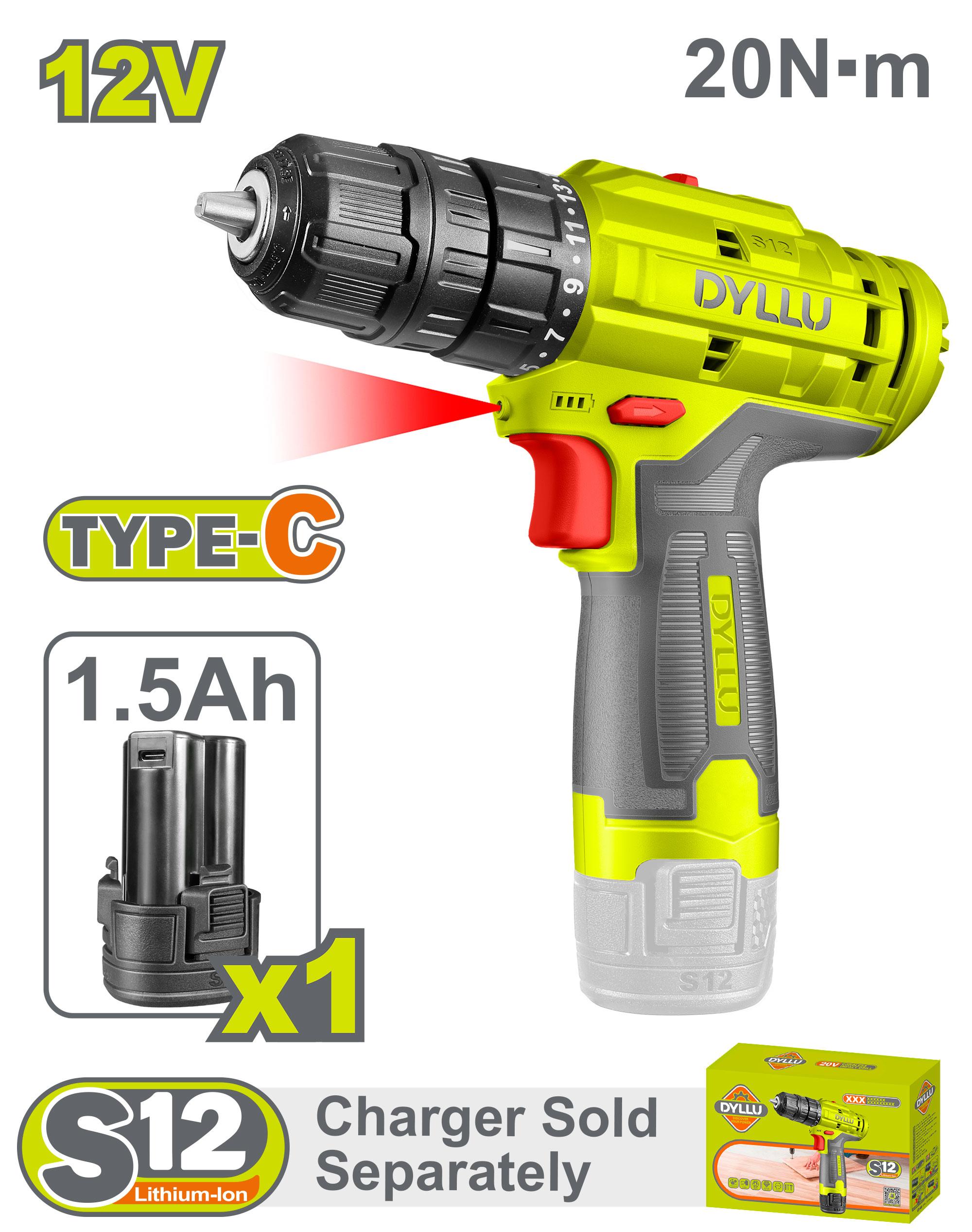Perceuse sans fil 12V DTCDS520 DYLLU