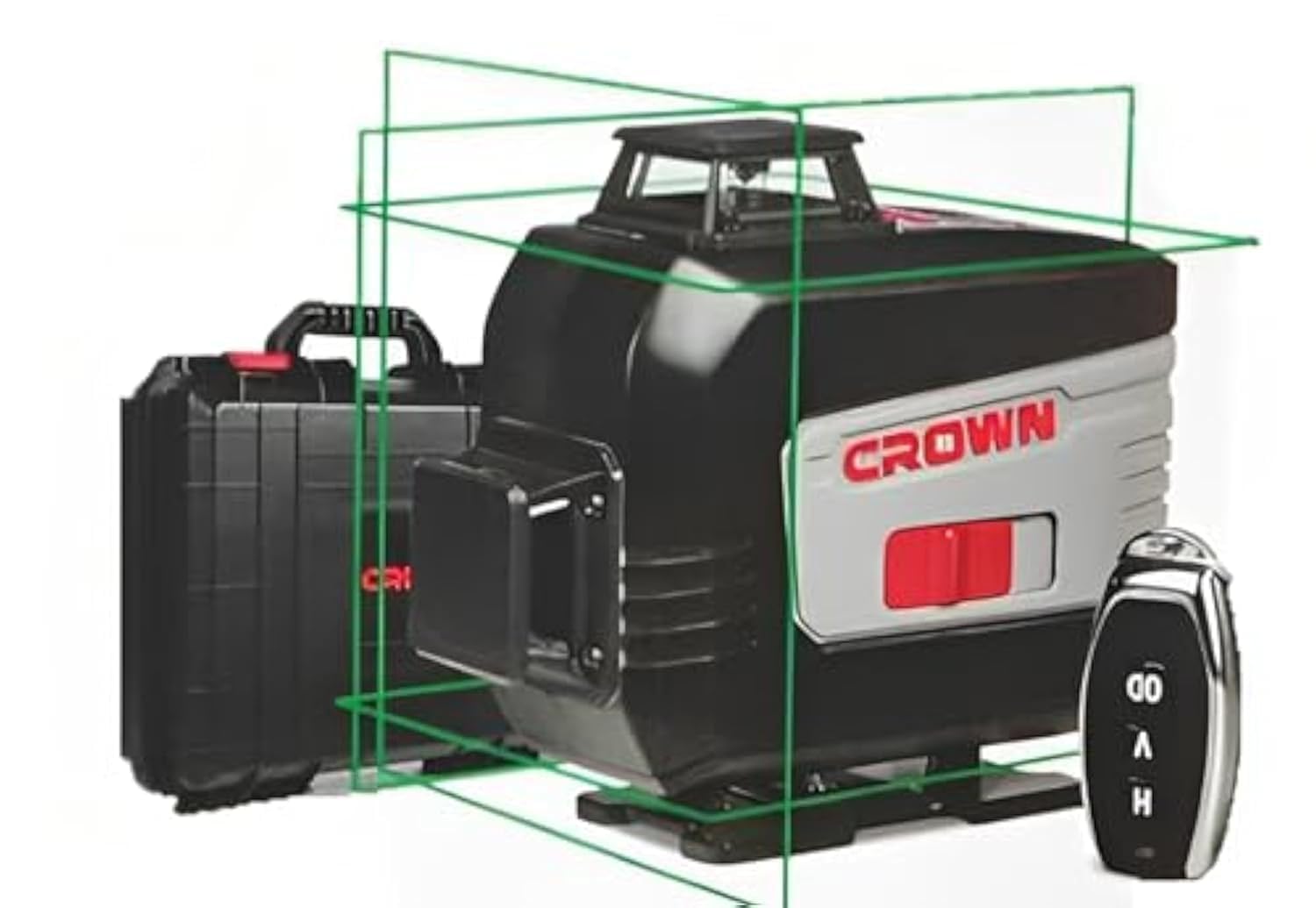 Niveau laser 4 plans 360° 3.7V avec Télécommande et valise CROWN | CT44091-R IMC