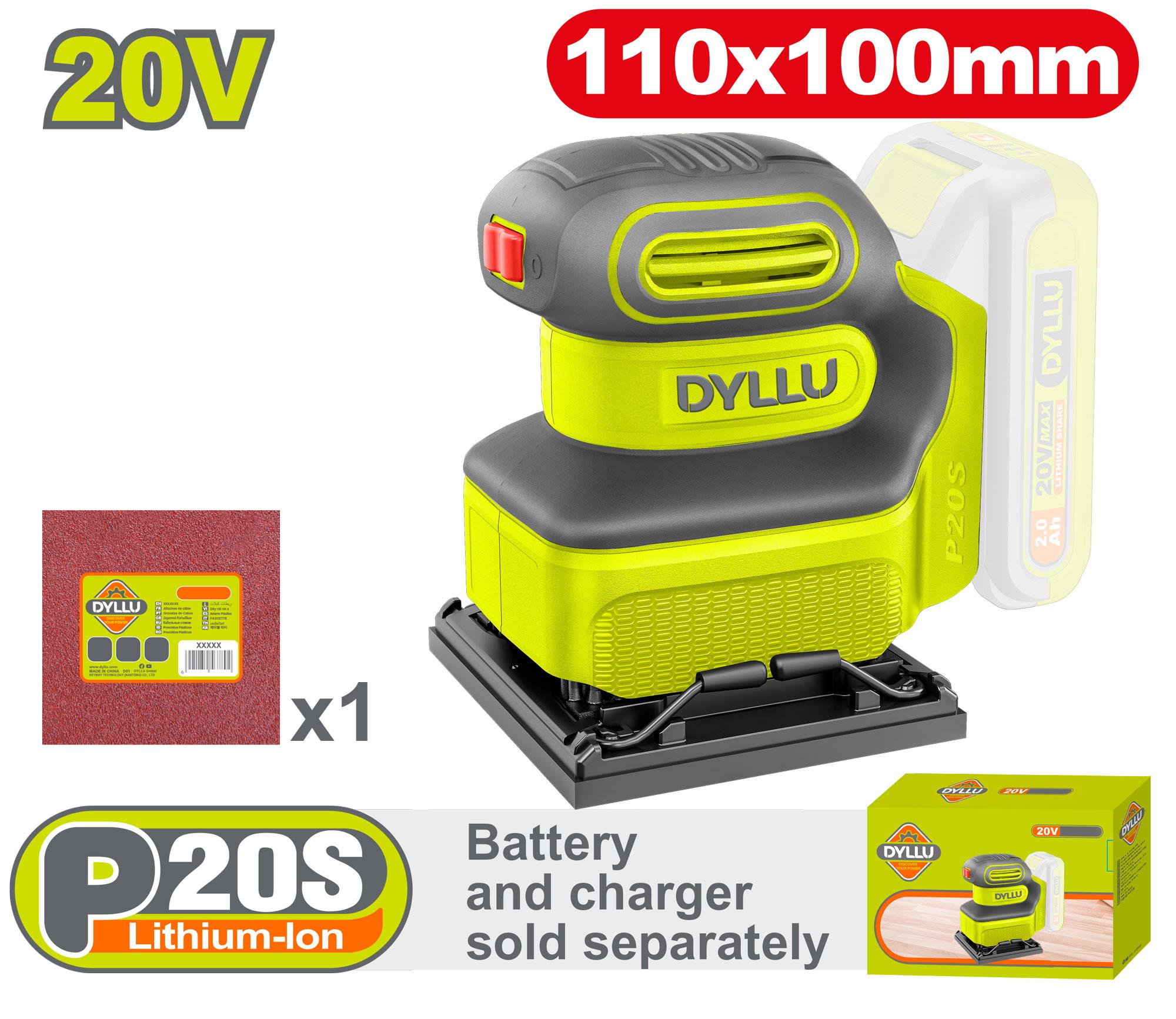 Ponceuse Vibrante sans fil  20V 2,0AH DTRAP5010 Dyllu