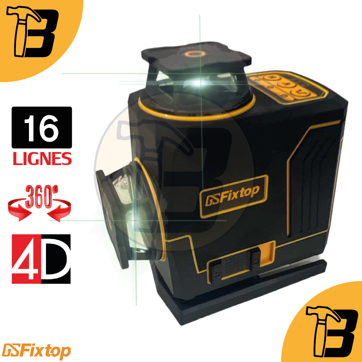 Niveau Laser 4Dx360 16 Lignes 45M AVEC COMMANDE GSFIXTOP