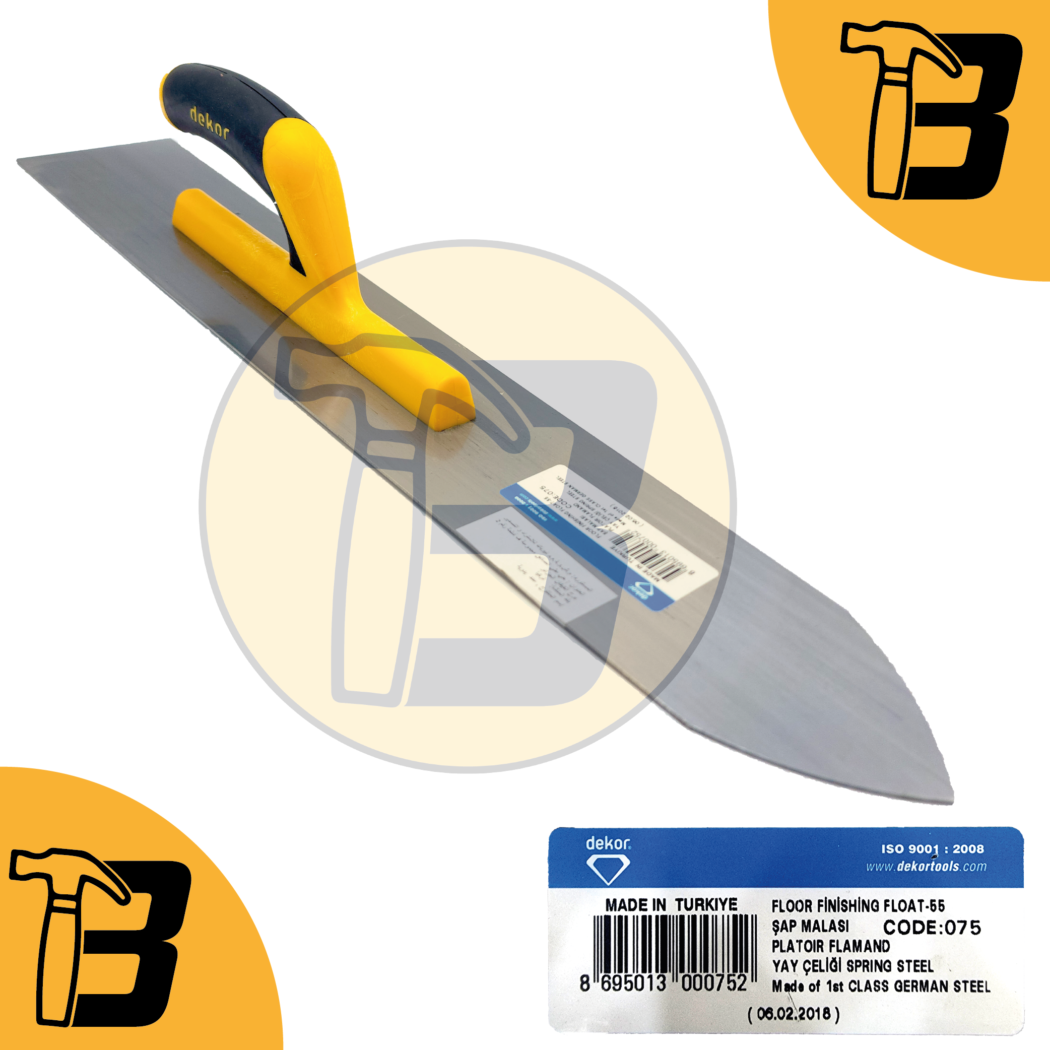 Truelle de finition longue REF 075 -55 DEKOR