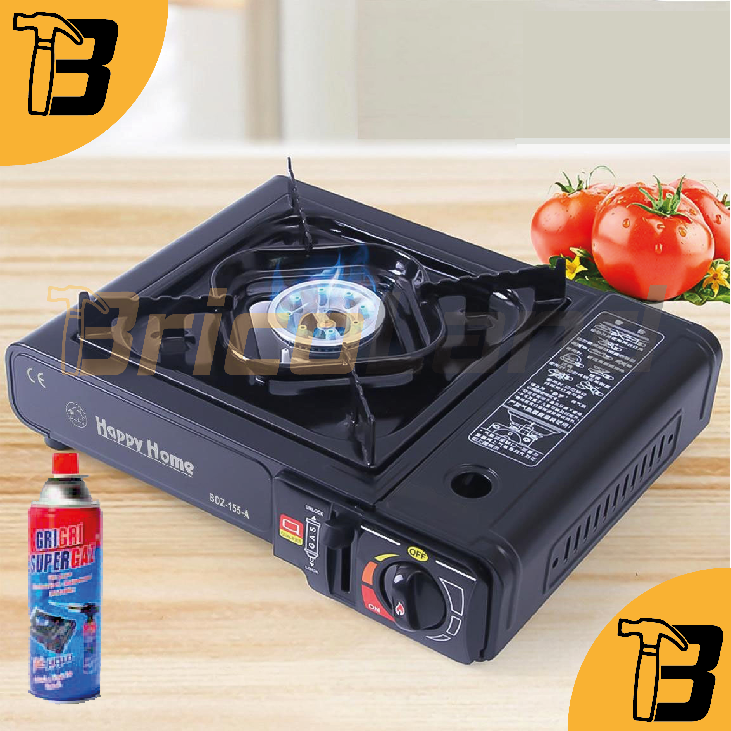 HAPPY-HOME Mini Réchaud Portable À Gaz BDZ155A