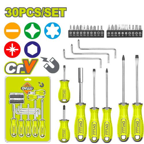 Coffret de 30 Tournevis en acier DTSS1430 Dyllu