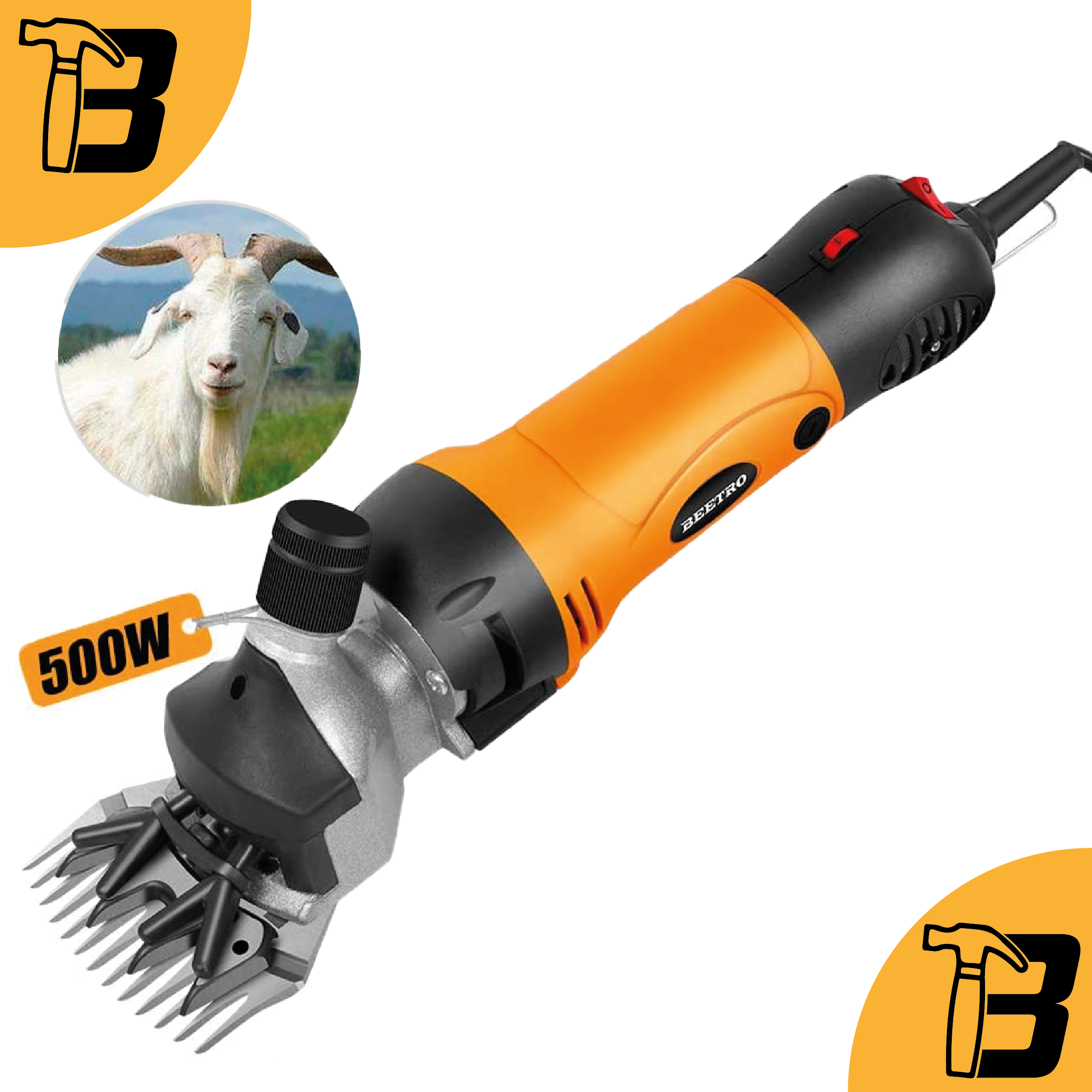 Tondeuse à Mouton Tondeuse Animal Cisaillement Chèvre Electrique Professionnelle 500W BEETRO