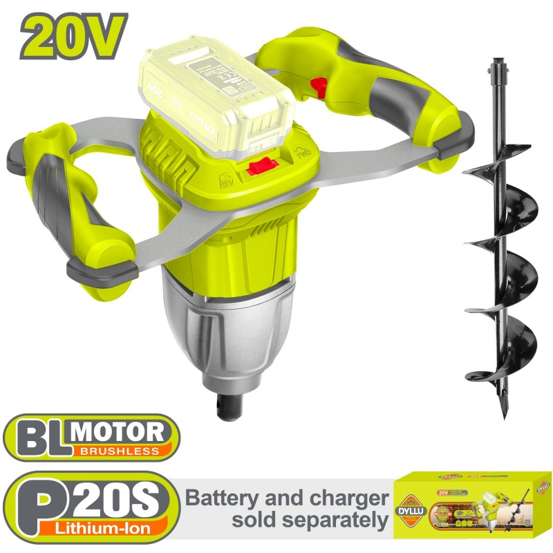 Tarière à Terre Sans File  20 V, 125 tr/min, 800 mm DTQE15801 Dyllu